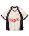 Woodbird WBWaka S/S Sports Polo in Off White-Navy bij Checkpoint Mol