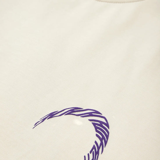 Achterkant van de Woodbird WBBaine Warp Tee Off White met grote typografische logo print