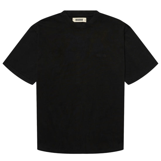 Achterkant van de Woodbird WBBaine Washed Tee in Washed Black