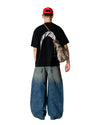 Woodbird WBBaine Washed Tee Washed Black gedragen als casual outfit