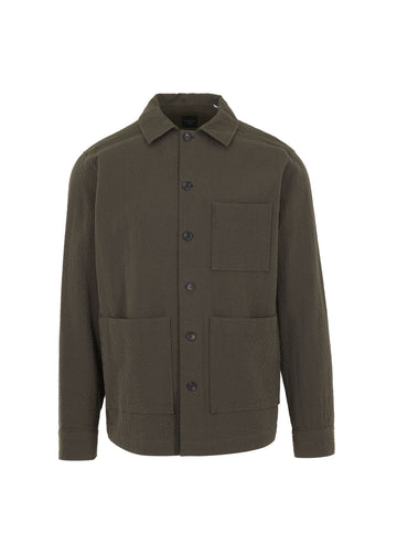 Kakhi Green Seersucker Overshirt