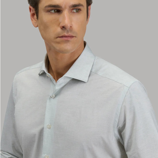 Lichtgroene linnenlook stretchstof van Xacus Active Shirt