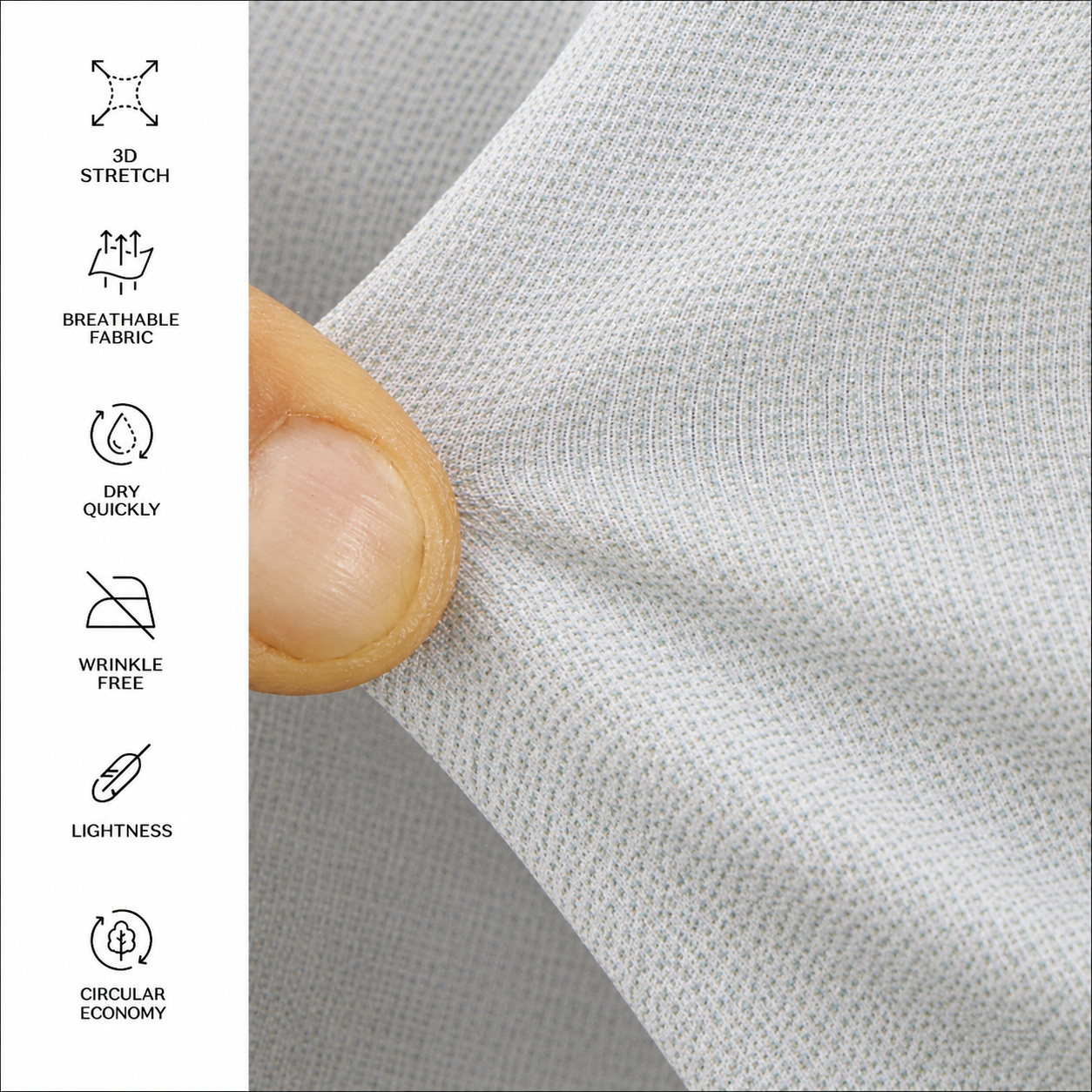 Achterkant van Xacus Active linnenlook shirt in Light Green