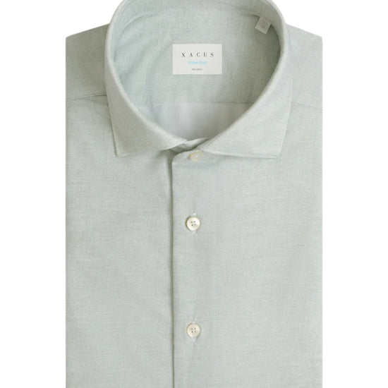 Xacus Active linnenlook Tailor Fit shirt Light Green voor heren