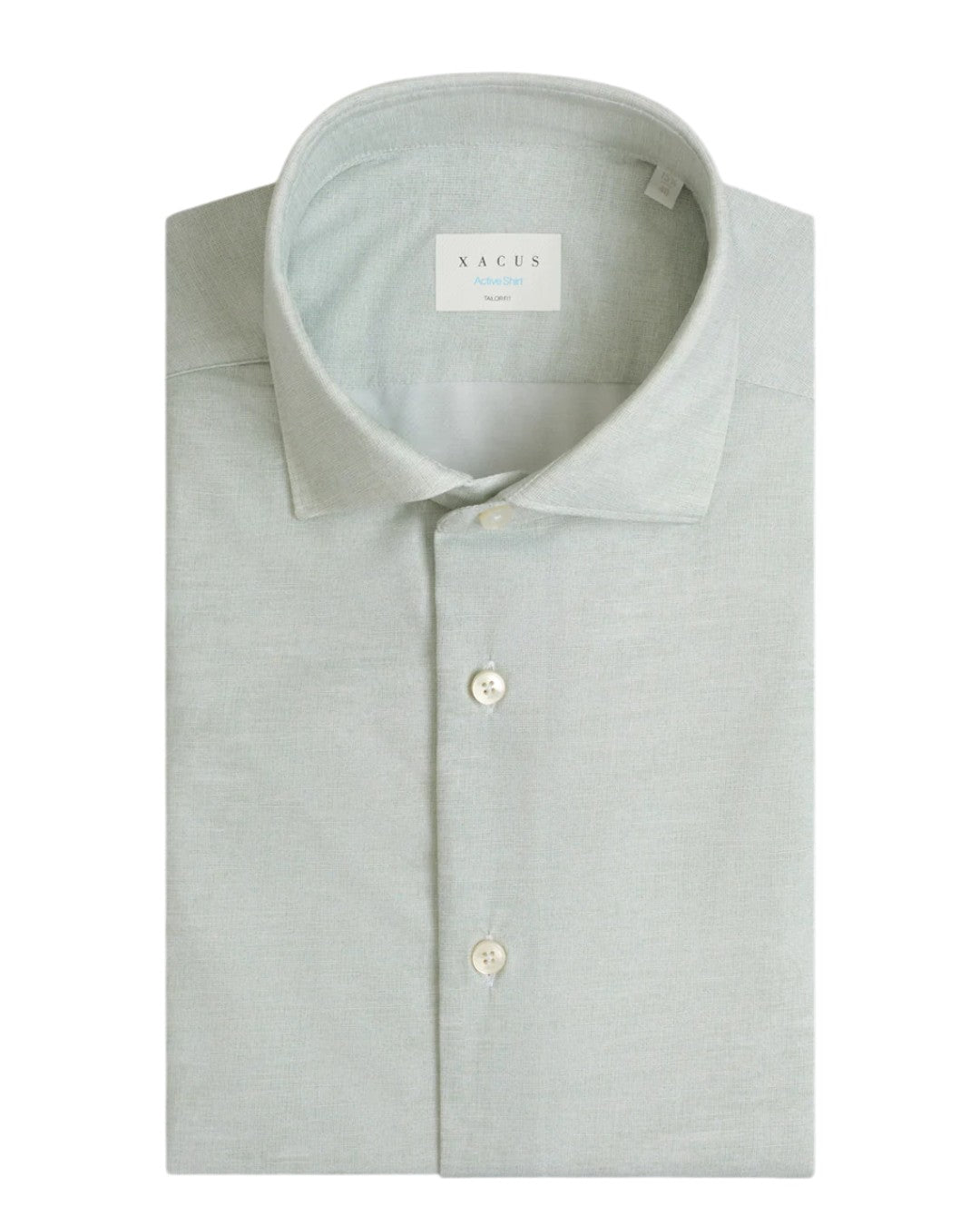 Xacus Active linnenlook Tailor Fit shirt Light Green voor heren