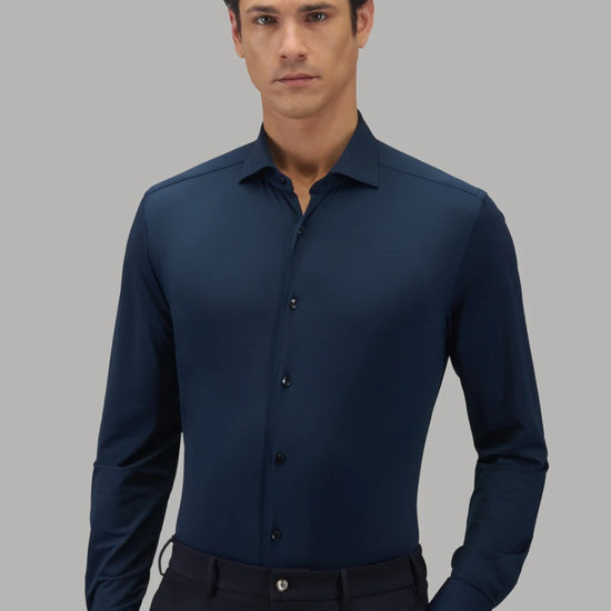 Technische 3D Stretch-stof van Xacus Active Shirt Dark Navy