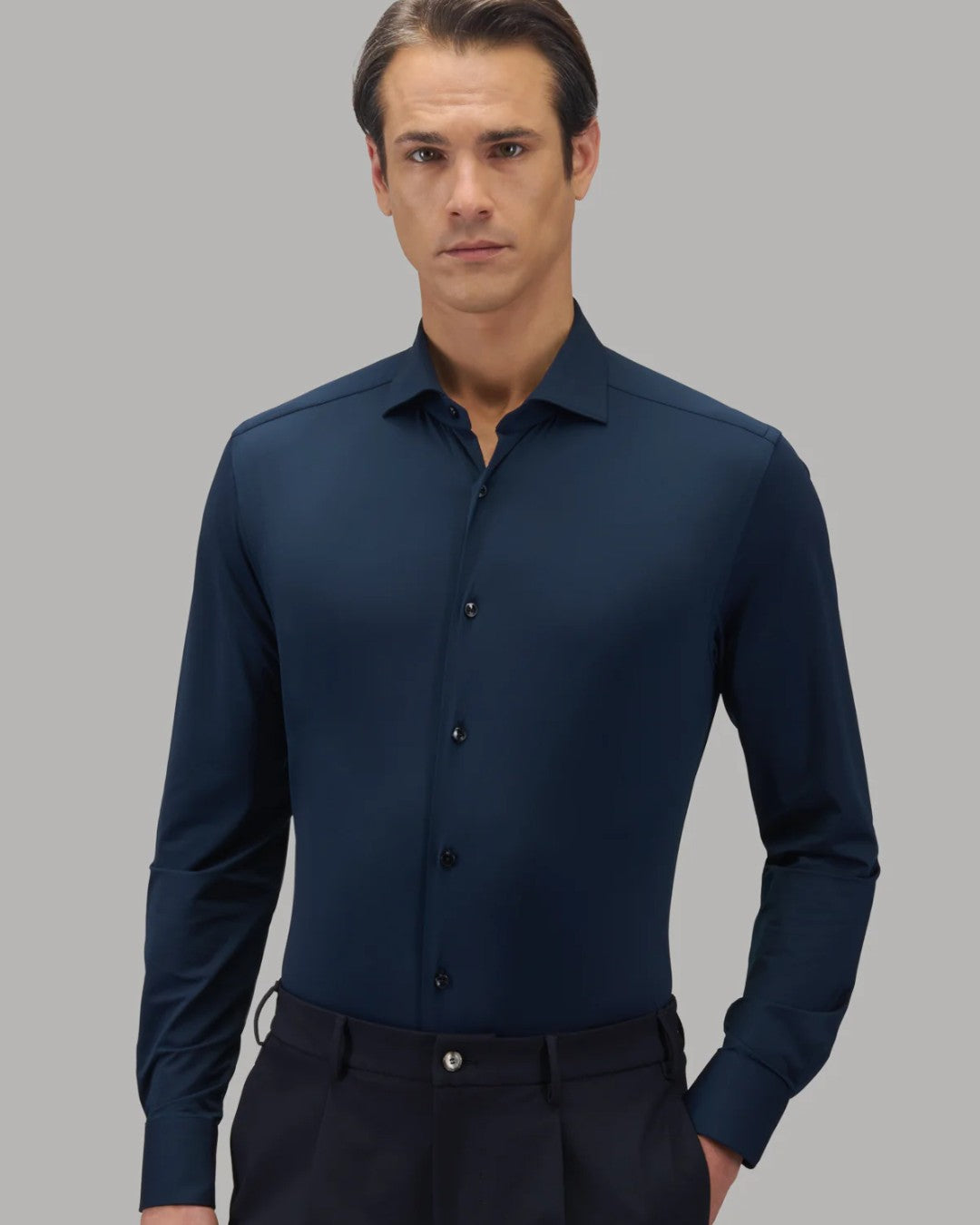 Technische 3D Stretch-stof van Xacus Active Shirt Dark Navy