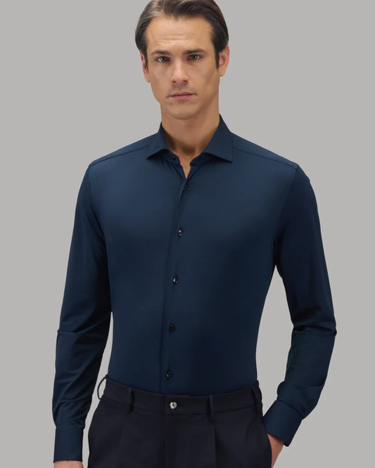 Technische 3D Stretch-stof van Xacus Active Shirt Dark Navy