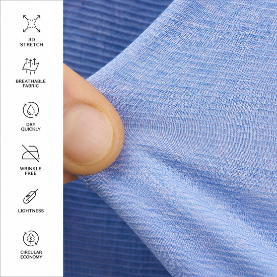 Technische eigenschappen van Xacus Active Shirt Light Blue Melange