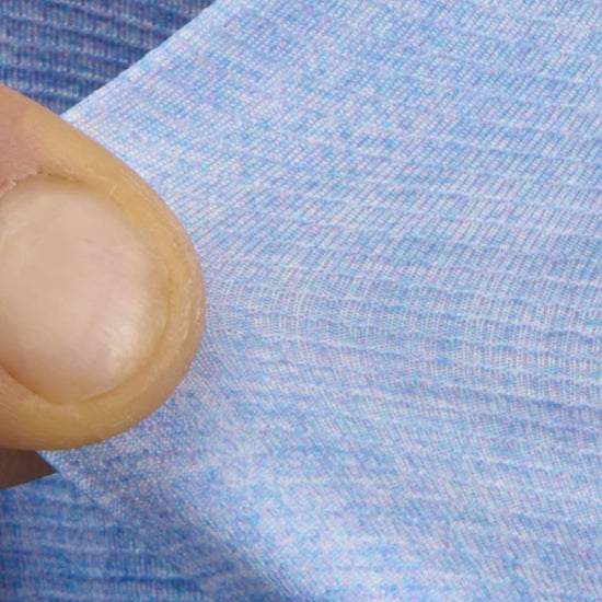 Lichtblauwe gemêleerde microprint van het Xacus Active Shirt