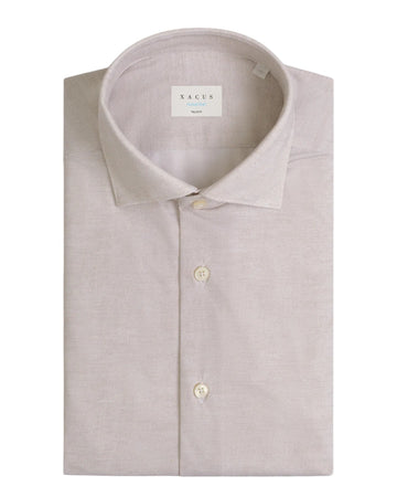 Xacus Beige Active Linnenlook Tailor Fit Shirt bij Checkpoint Mol