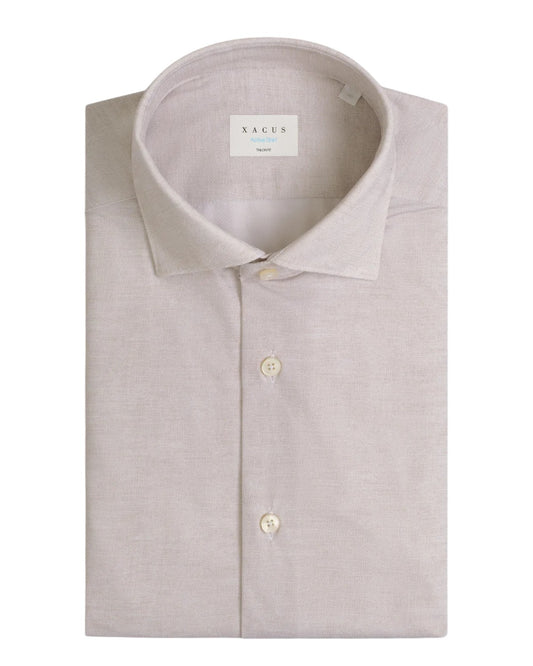 Xacus Beige Active Linnenlook Tailor Fit Shirt bij Checkpoint Mol
