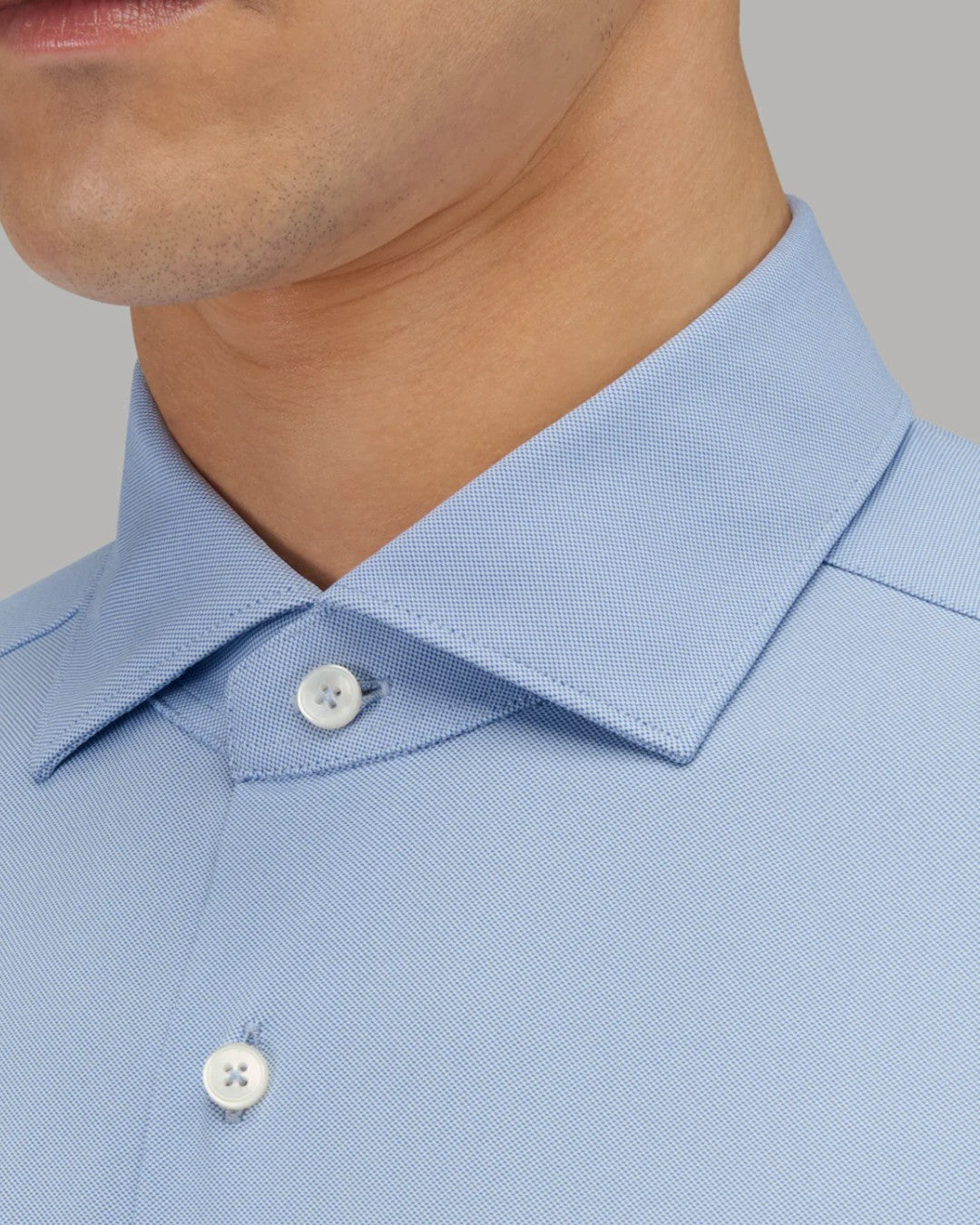 Achterkant van Xacus Active Shirt New Light Blue zonder rugnepen