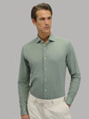 Voorkant van Xacus Active Shirt Sage Green met tailor fit