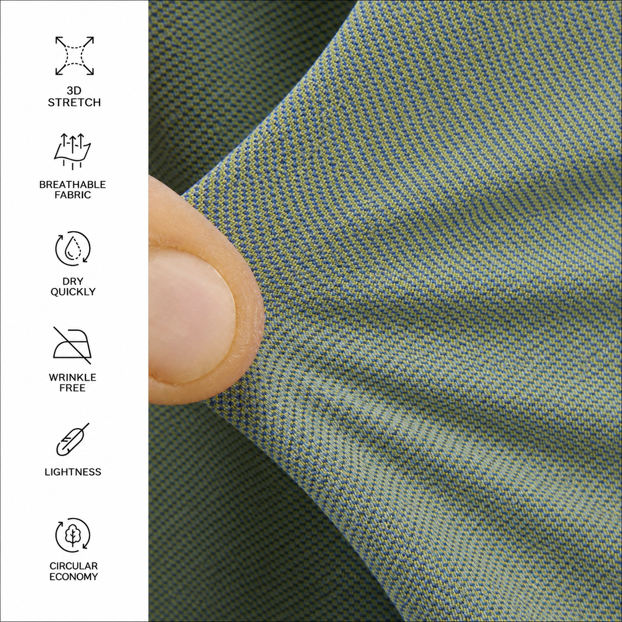 Xacus Active Shirt Sage Green gedragen in een herenoutfit