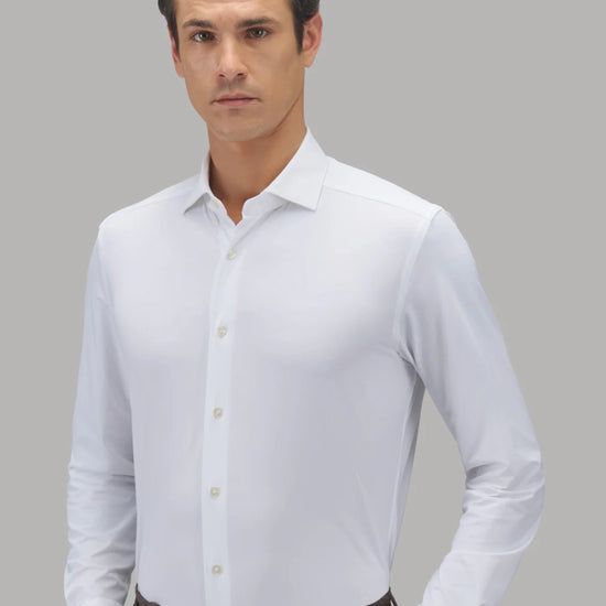 Afgeronde manchet van het witte Xacus Active Shirt voor heren