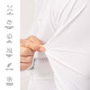 Voorkant van het witte Xacus Active Shirt met Slim Fit pasvorm