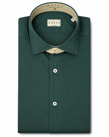 Forest Green Fine Popeline Tailor Fit Shirt