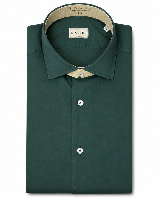 Forest Green Fine Popeline Tailor Fit Shirt