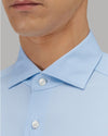 Kraag van Xacus Regular Fit Active Shirt in lichtblauw