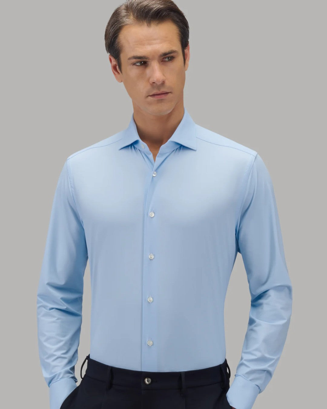 Technische stretchstof van Xacus Active Shirt Light Blue