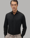 Kraag van Xacus Slim Fit Active Shirt in zwart