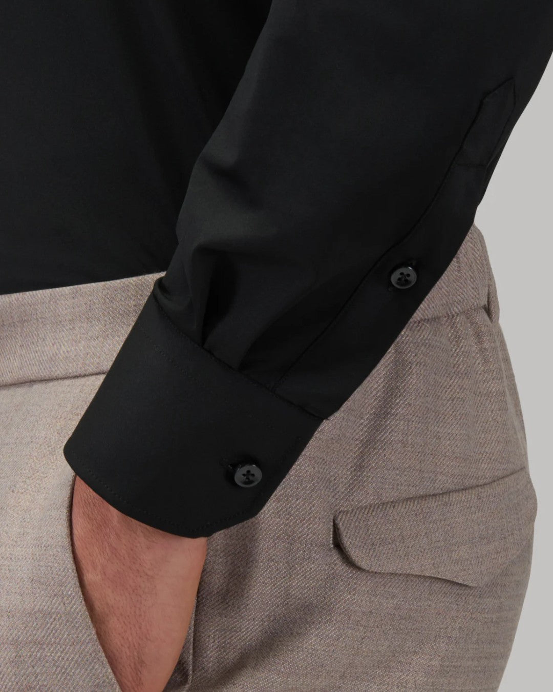 Manchet van Xacus Slim Fit Active Shirt Black