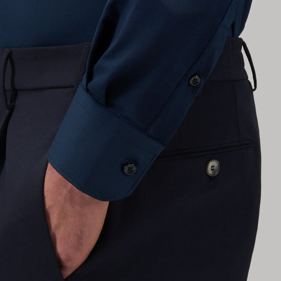 Manchet van Xacus Slim Fit Active Shirt Dark Navy