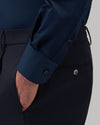 Manchet van Xacus Slim Fit Active Shirt Dark Navy