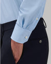 Manchet van Xacus Slim Fit Active Shirt Light Blue