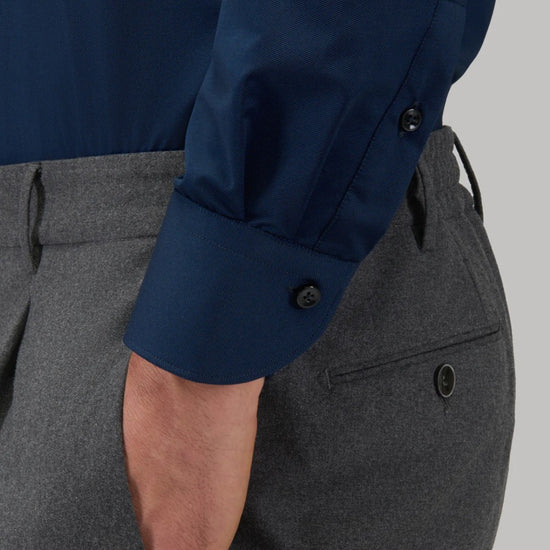 Detail van het Xacus Tailor Fit Active Shirt in New Navy voor heren