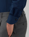 Detail van het Xacus Tailor Fit Active Shirt in New Navy voor heren
