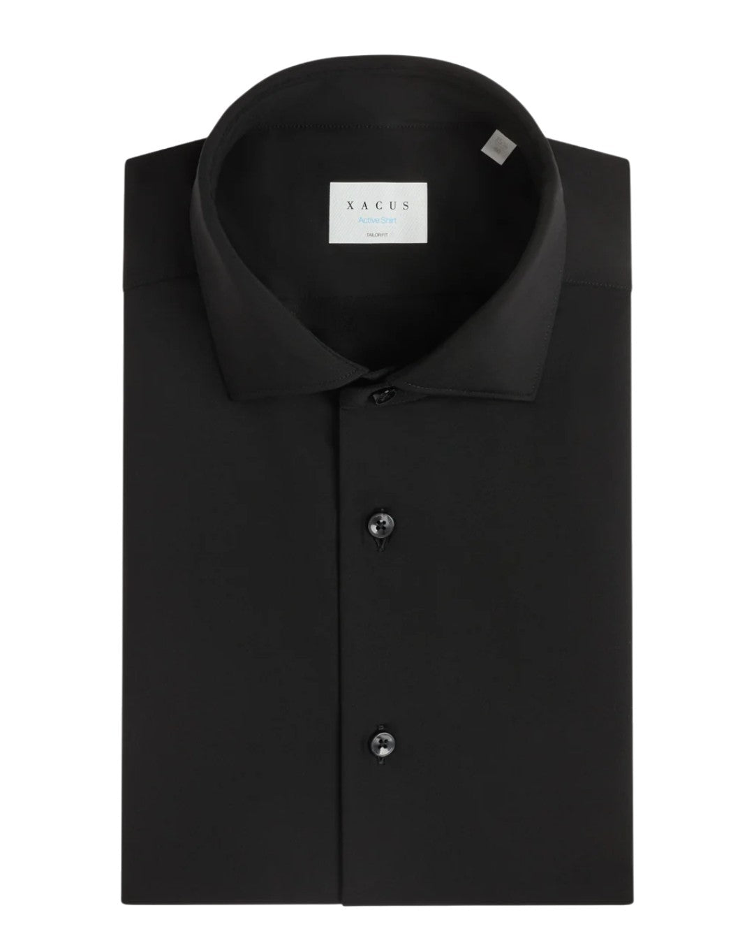 Xacus Tailor Fit Active Shirt zwart technisch herenoverhemd