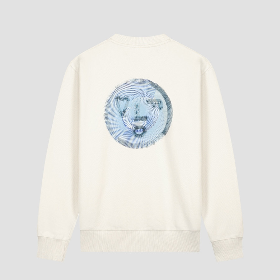 SPIRAL FACE CREWNECK.OFF WHITE