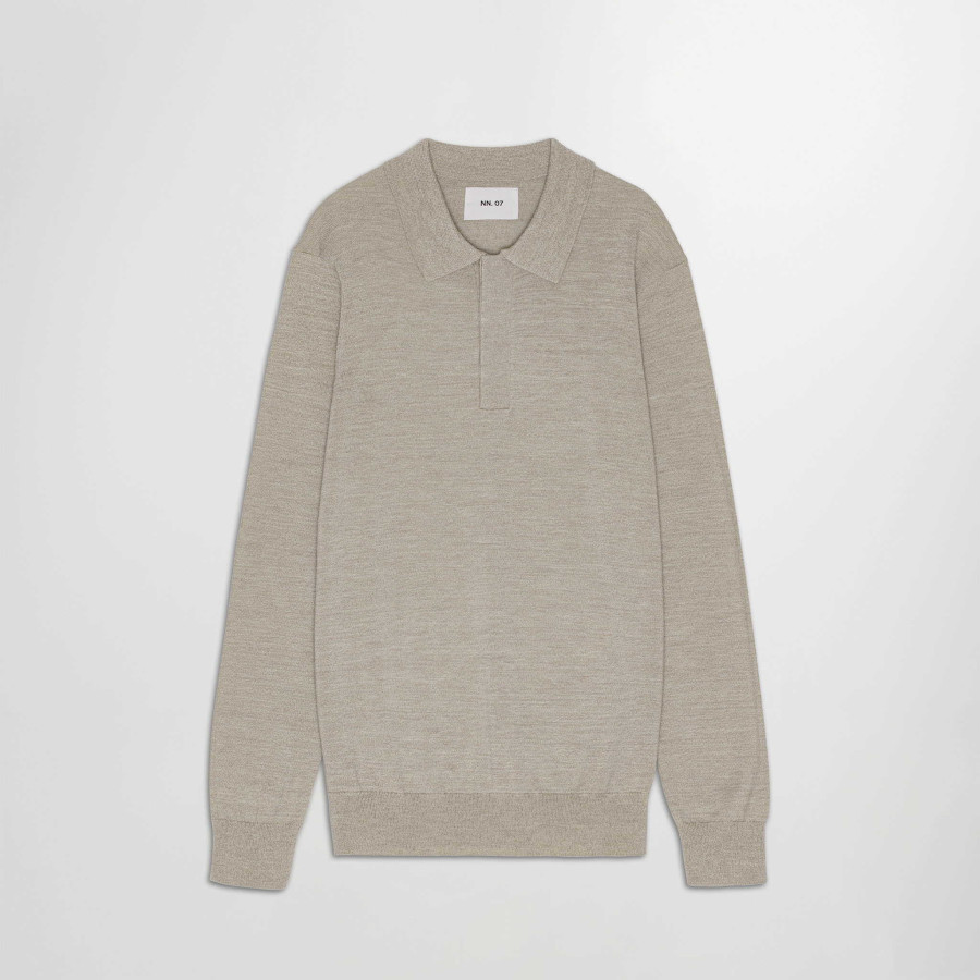 Emerson LS Polo | Wool White Pepper