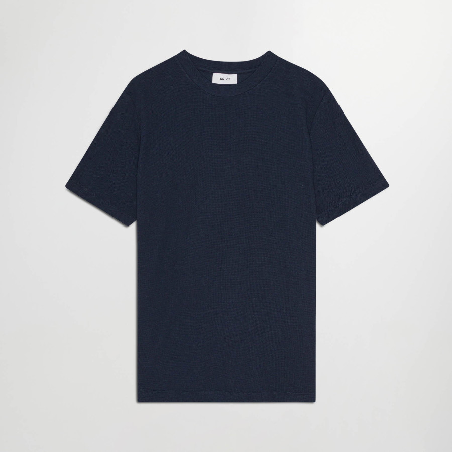 Clive Honeycomb Structured Tee | Navy Blue