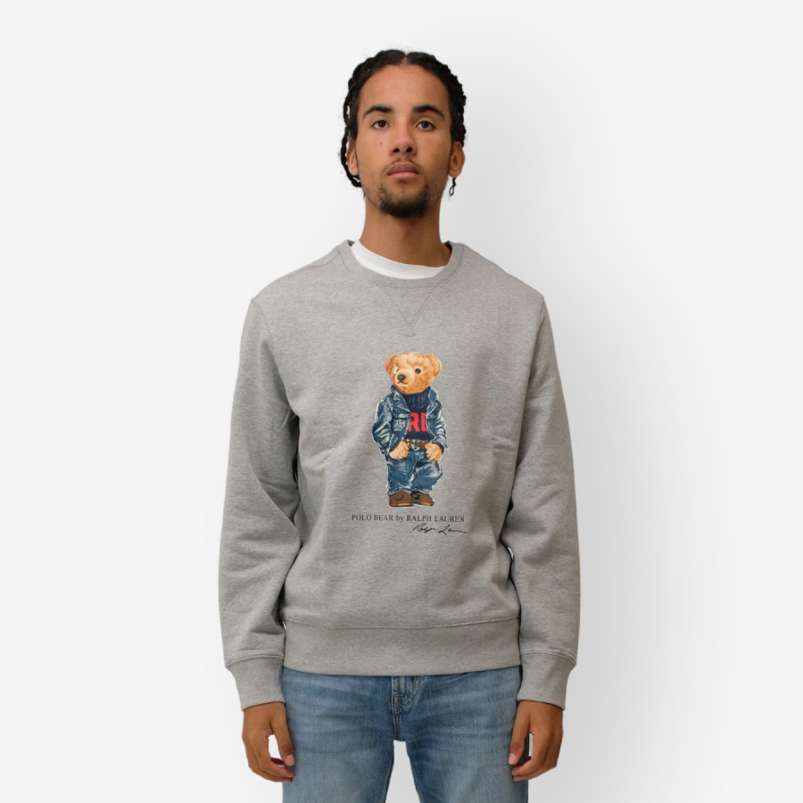 POLO BEAR FLEECE SWEATSHIRT | ANDOVER HEATHER DENIM BEAR