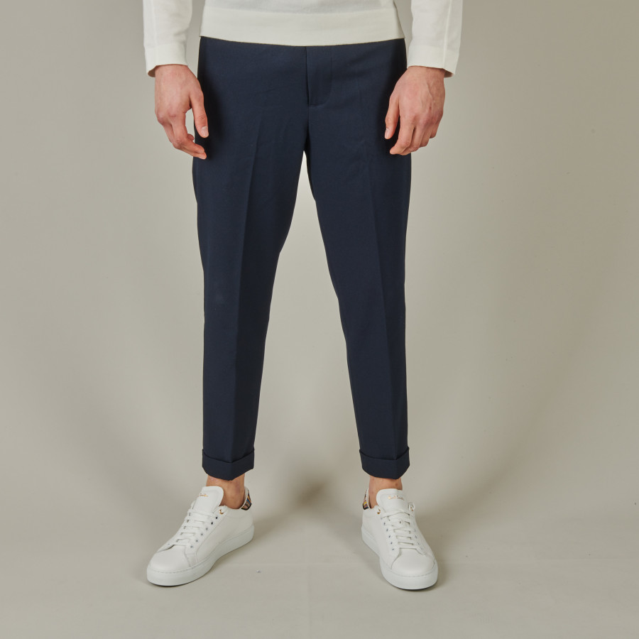 Olaf Elasticated Trousers | Camel Slim Fit Polyester