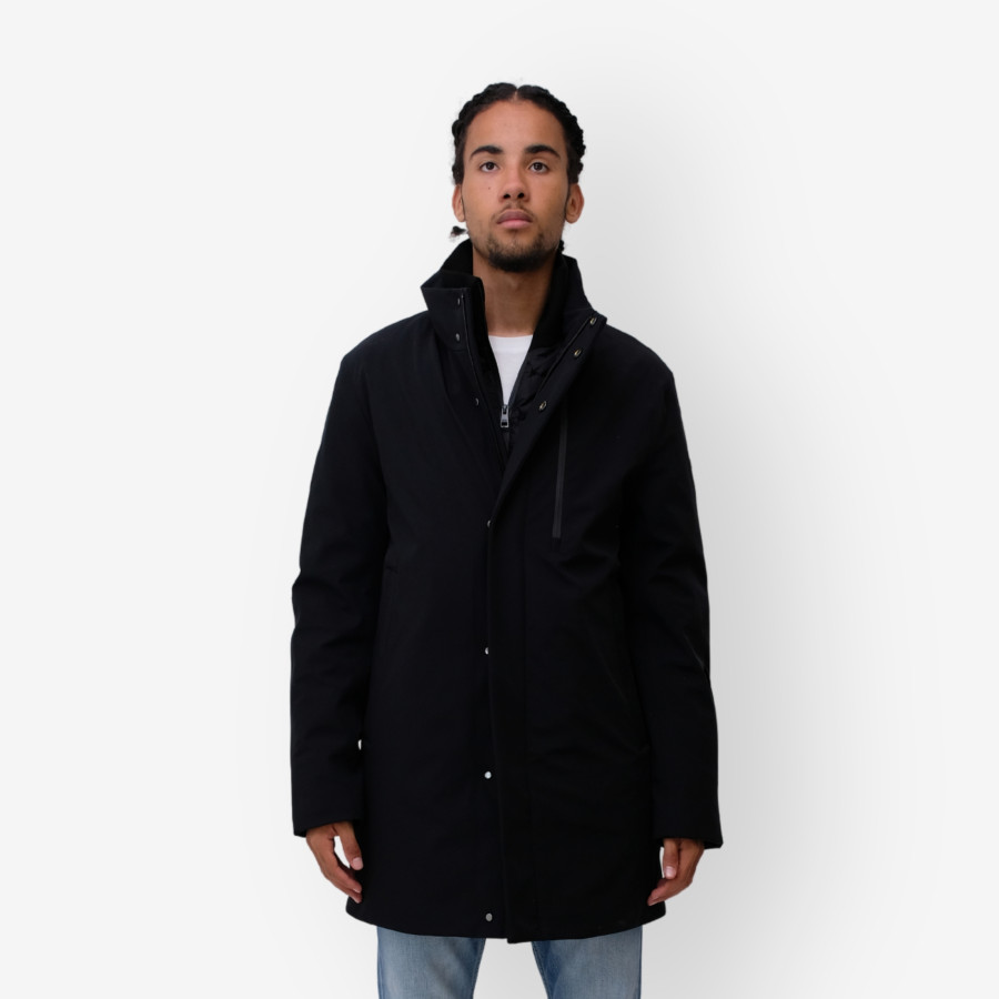 BLAKE CAPALBIO PADDED DOWN COAT WITH HIDDEN HOOD IN NYLON | BLACK