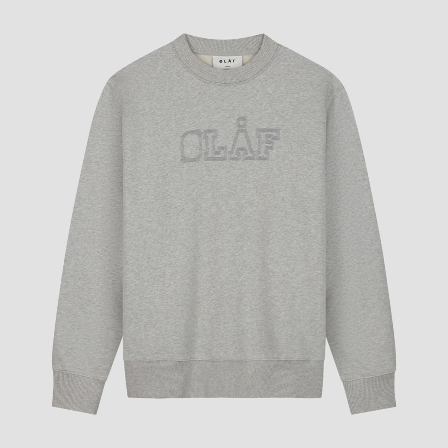 STITCHED VARSITY.HEATHER GREY