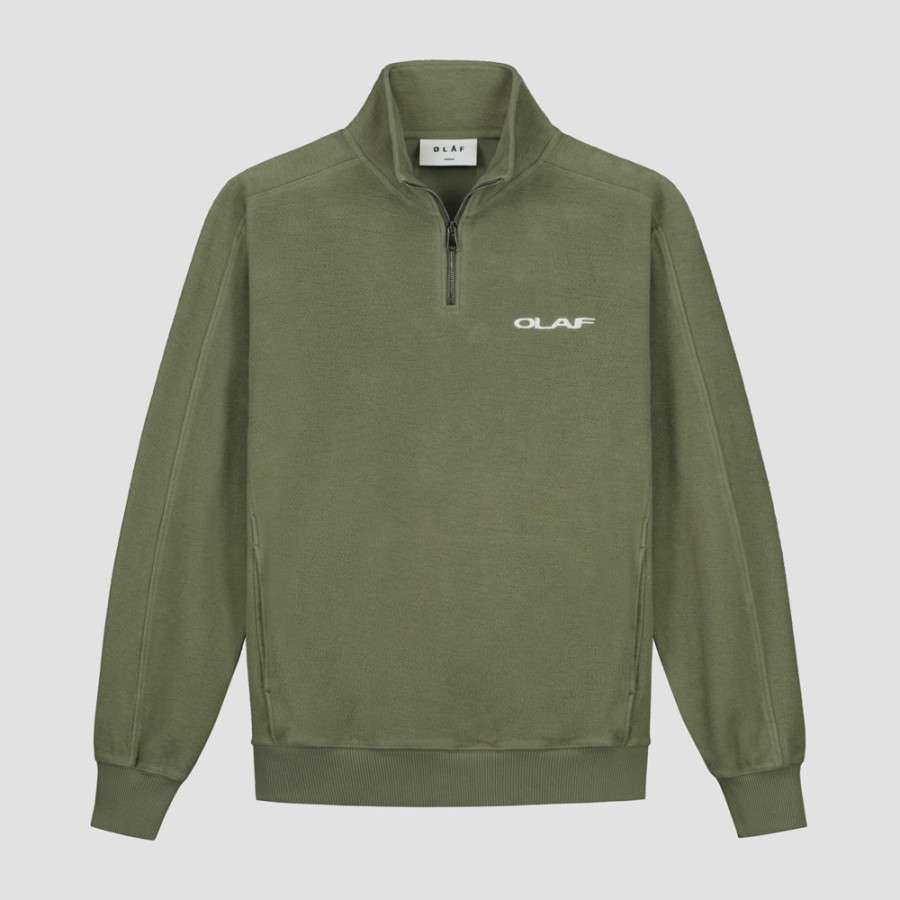 DRIFT ZIP MOCK LIGHT OLIVE