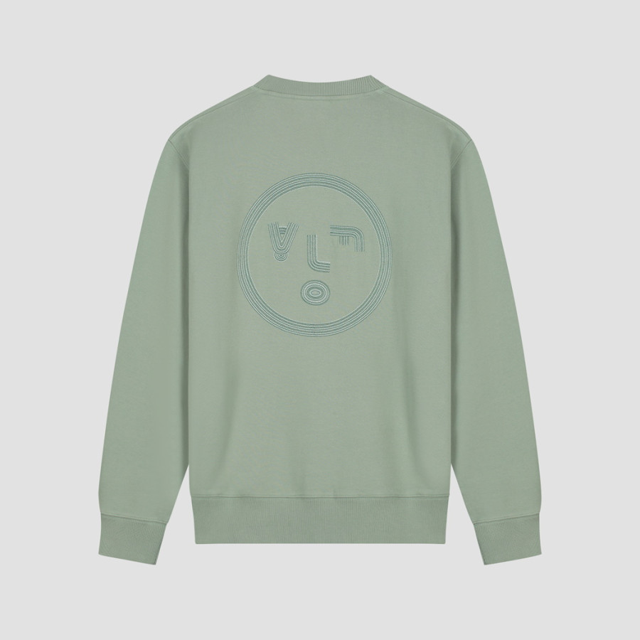 LINED FACE CREWNECK.GREEN MILIEU