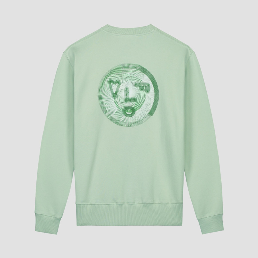 SPIRAL FACE CREWNECK.PALE GREEN