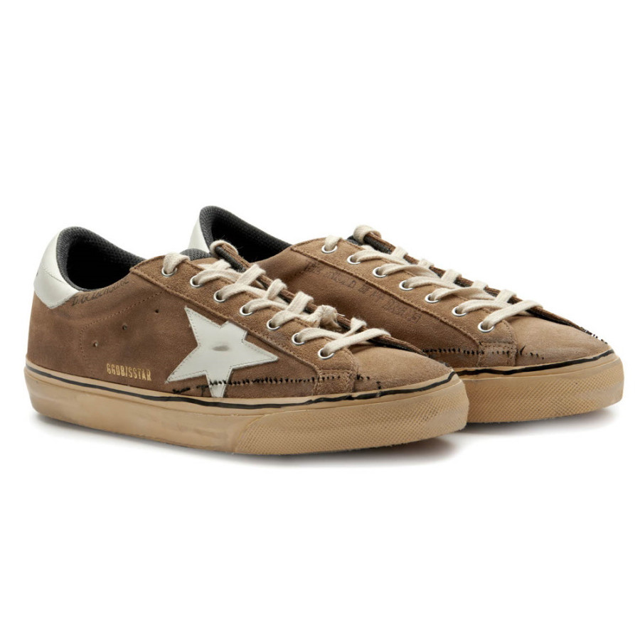 Tabacco White Superstar Suede Sneakers