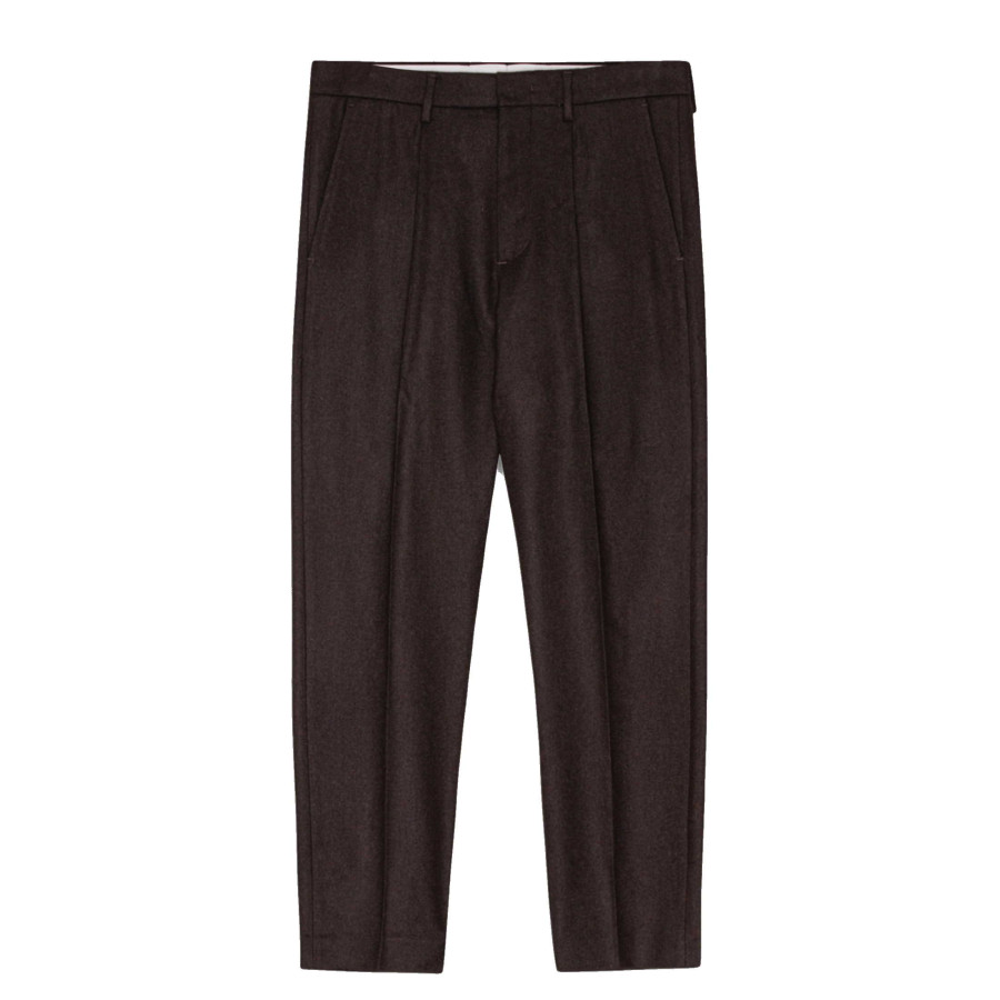 BILL TAPERED LEG WOOL BLEND TROUSER | BROWN