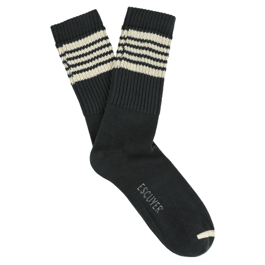 5 Stripes Crew Socks Off Black