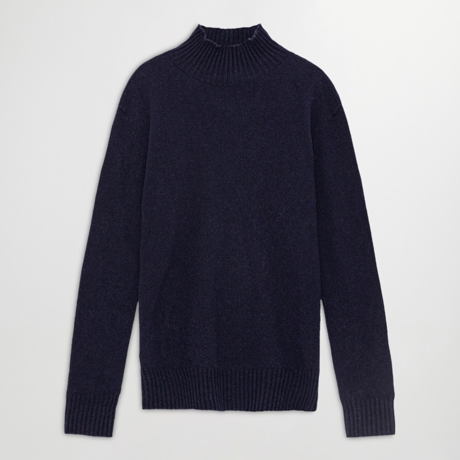 CLARK MOCK NECK SWEATER | NAVY BLUE