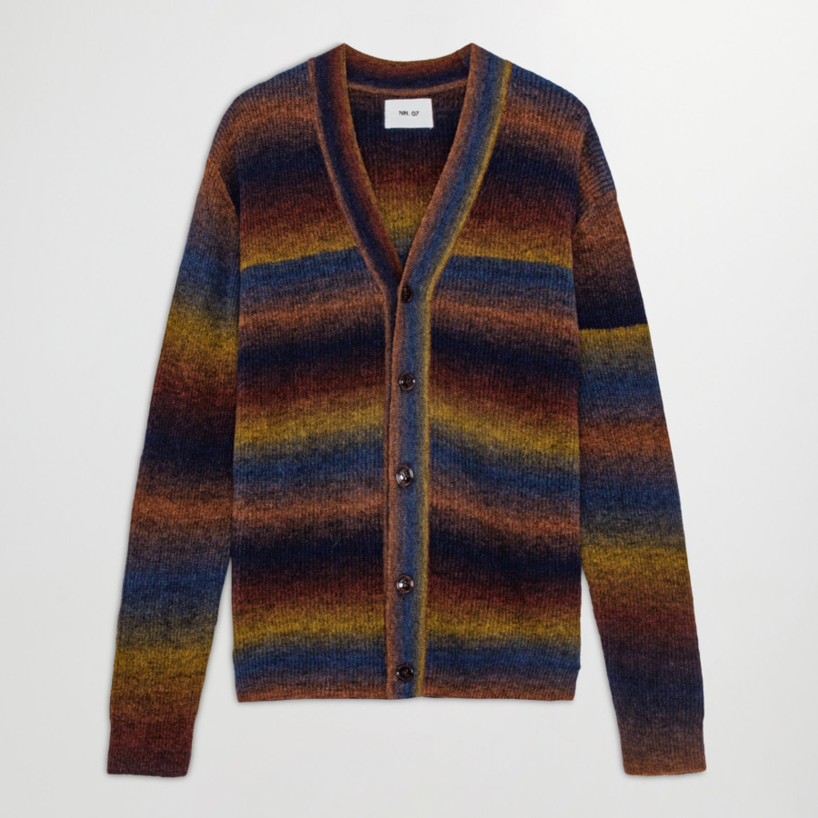 VIGGO V-NECK WOOL BLEND CARDIGAN | MULTI SHADES