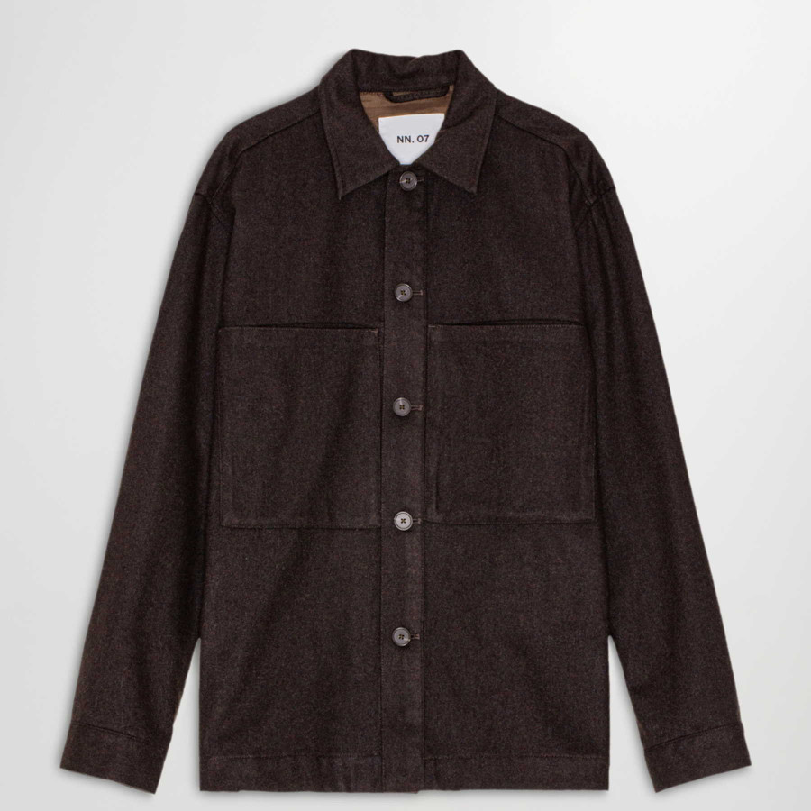 ISAK WOOL BLEND OVERSHIRT | BROWN 