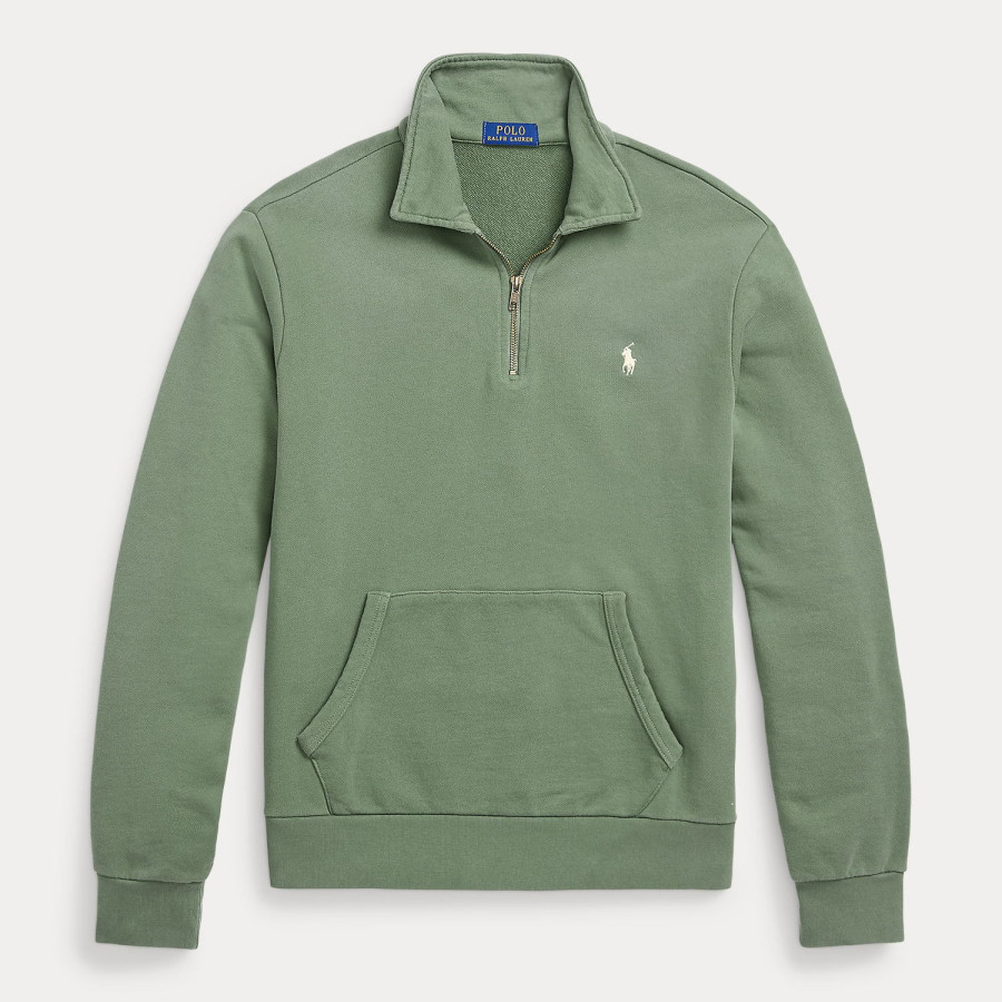 LOOPBACK FLEECE QUARTER-ZIP SWEATSHIRT | CARGO GREEN